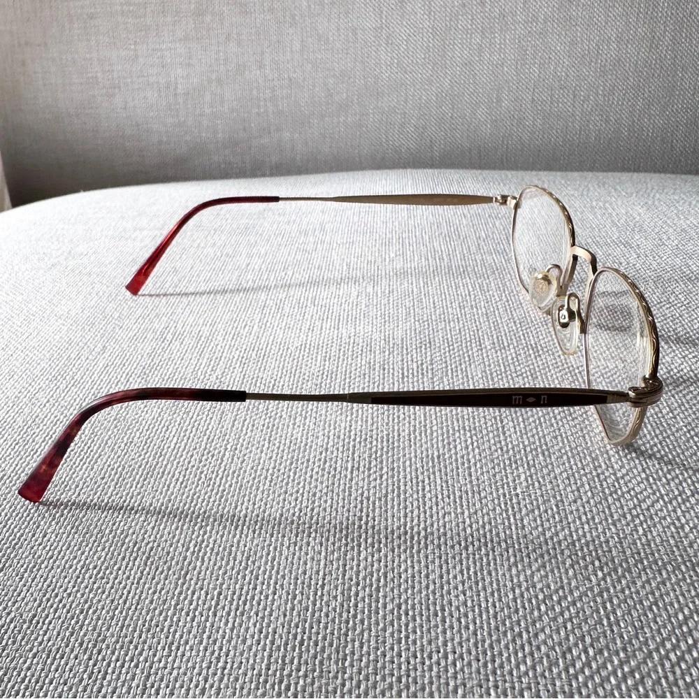 Matsuda Nicole M2866 Geometric Titanium 23K Gold Plated Eyeglass Frames - Picture 9 of 15